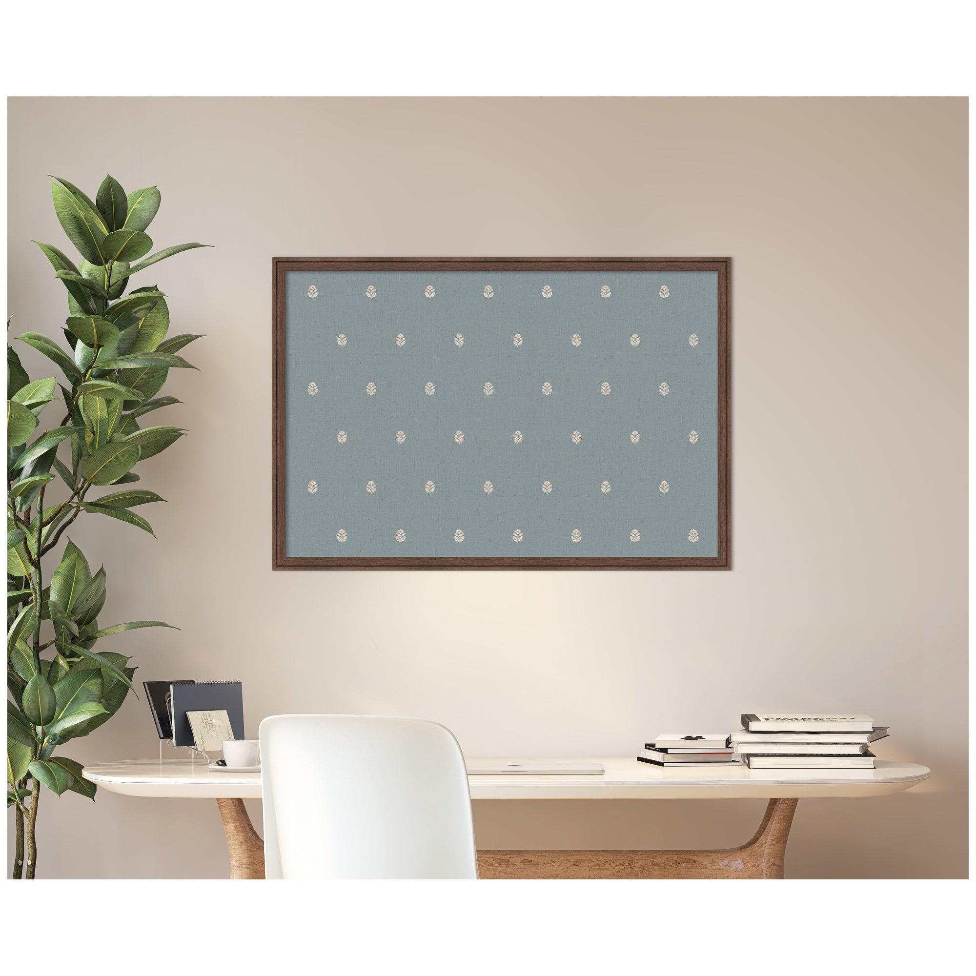 Pinboard Blue Botanical Block Print