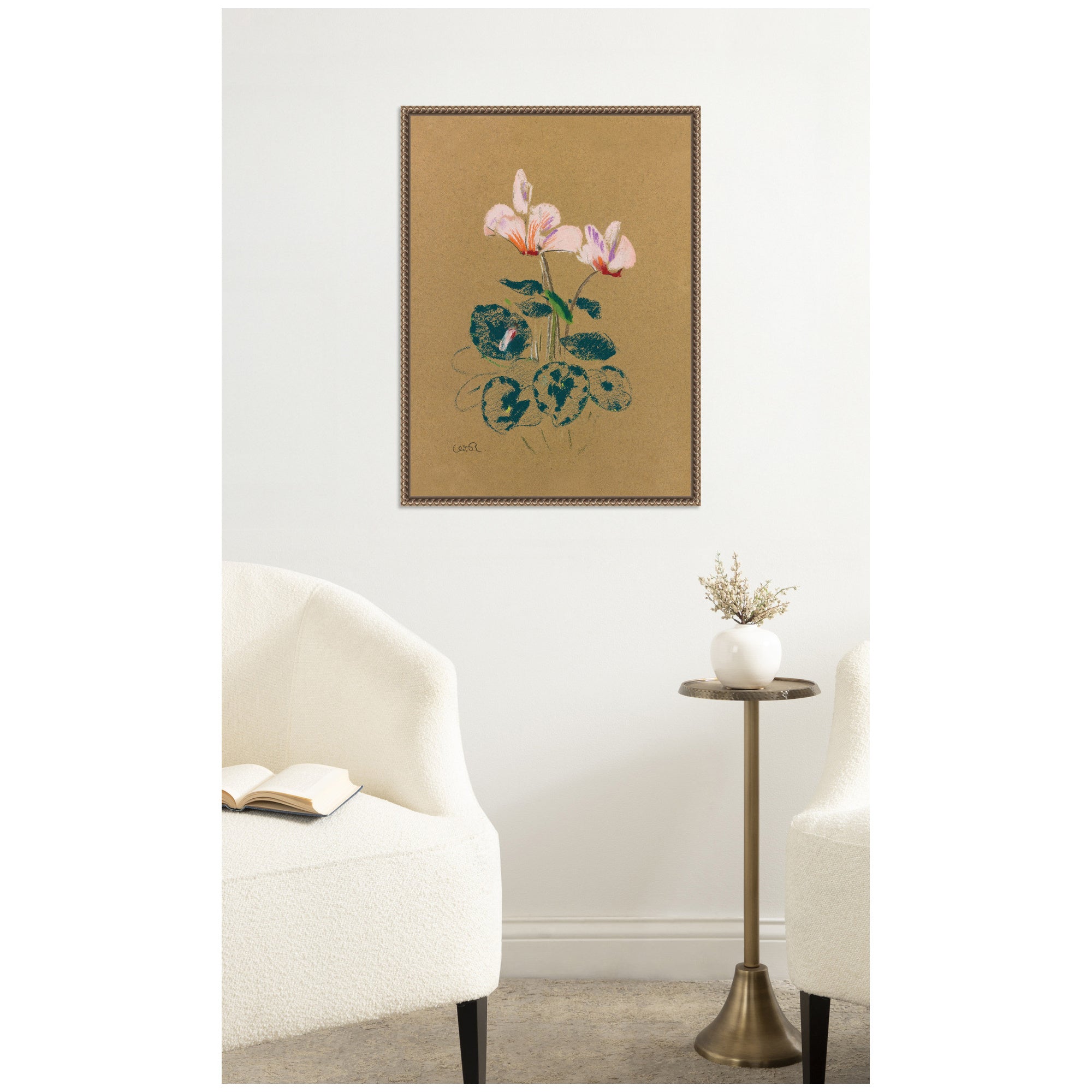 Cyclamen 1916 Odilion Redon by Nostalgia Prints Framed Canvas Wall Art Print