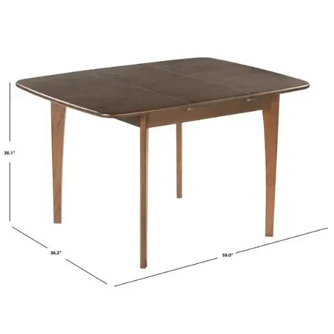 Barbossa Extendable Wood Dining Table in Walnut - The Mayfair Hall