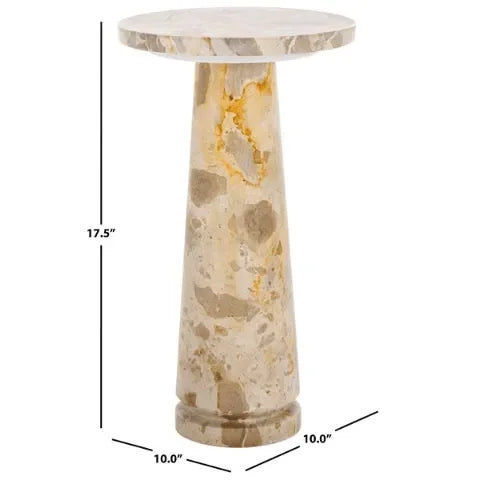 Valentia Marble Accent Table in Beige - The Mayfair Hall