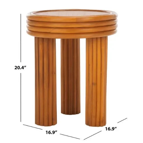 Bayard Rattan Accent Table in Natural - The Mayfair Hall