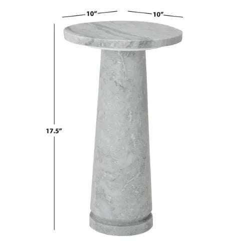 Valentia Marble Accent Table in Light Gray - The Mayfair Hall