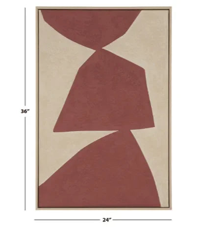 Red Rocks Framed Wall Art in Red and Beige - The Mayfair Hall