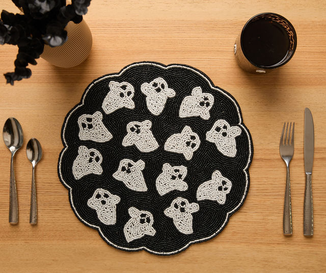 Halloween Beaded Ghost Placemat