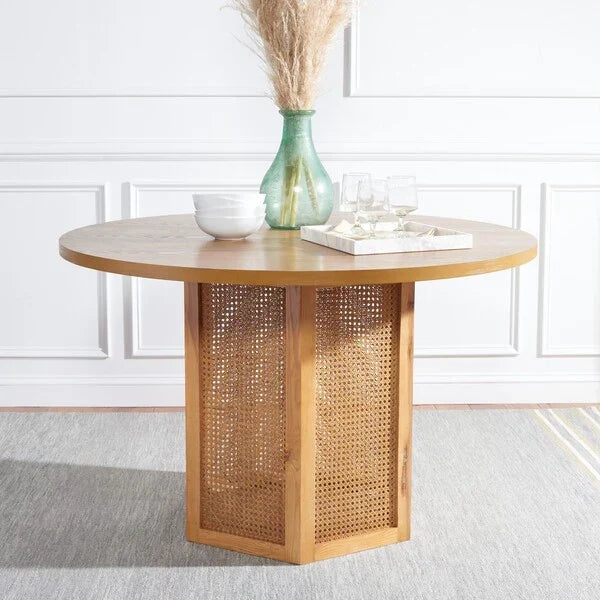 Danez Cane Dining Table in Natural