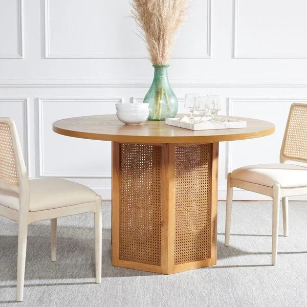 Danez Cane Dining Table in Natural
