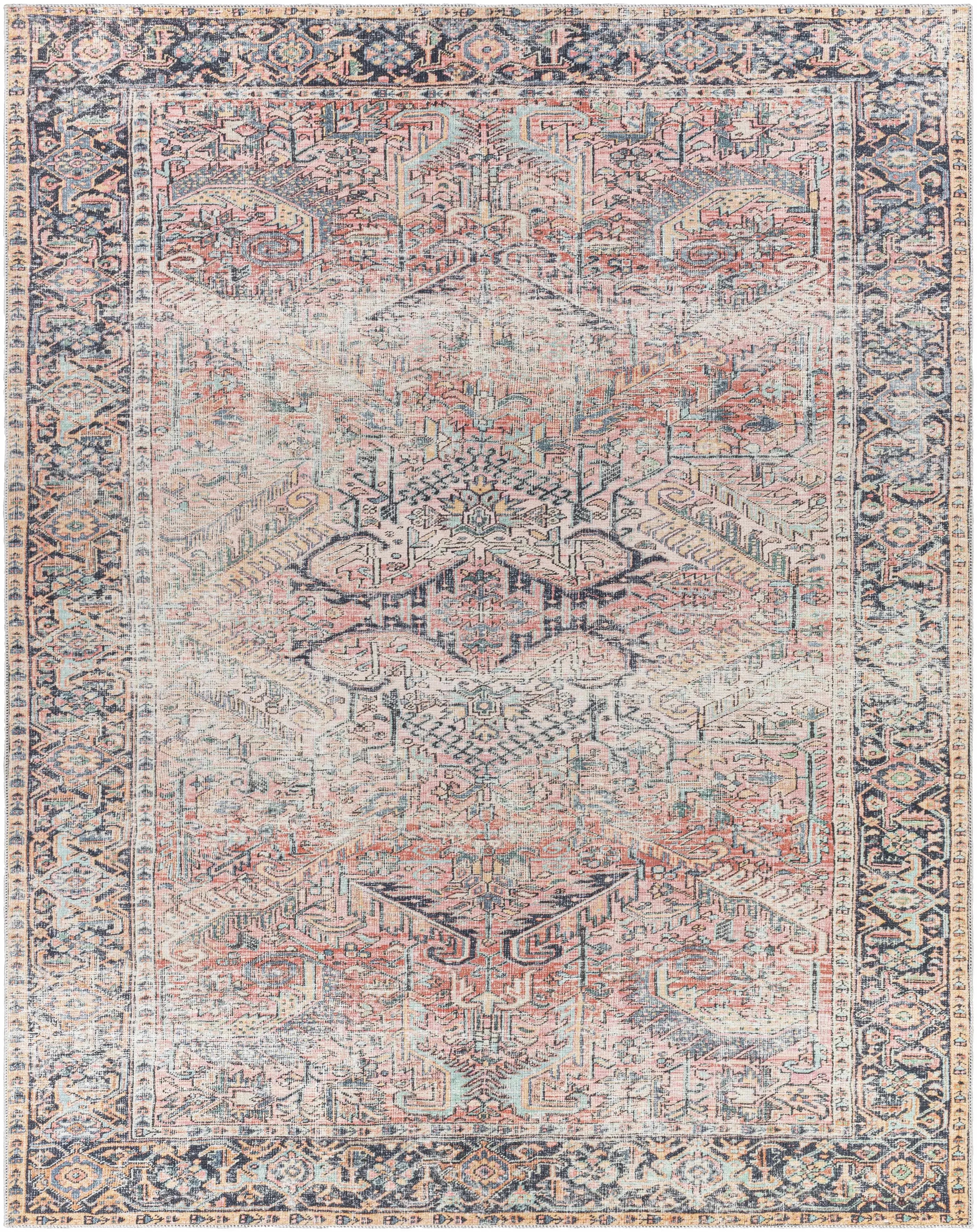 Dunsha Distressed Washable Area Rug - Clearance - The Mayfair Hall