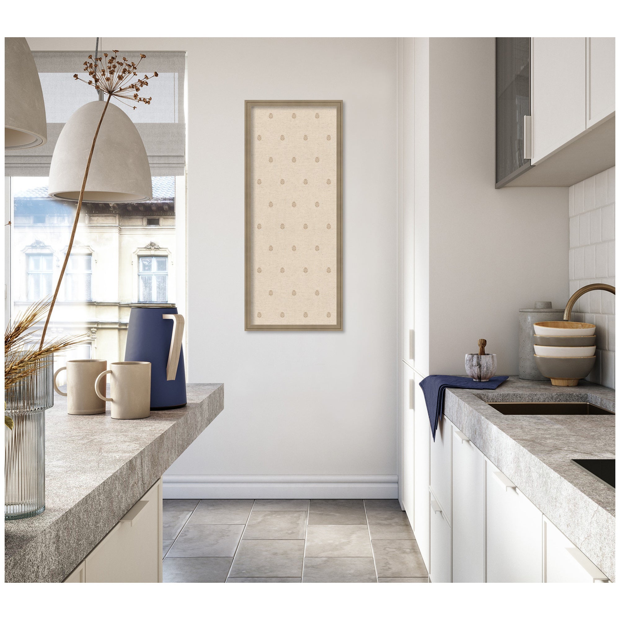 Pinboard Beige Botanical Block Print