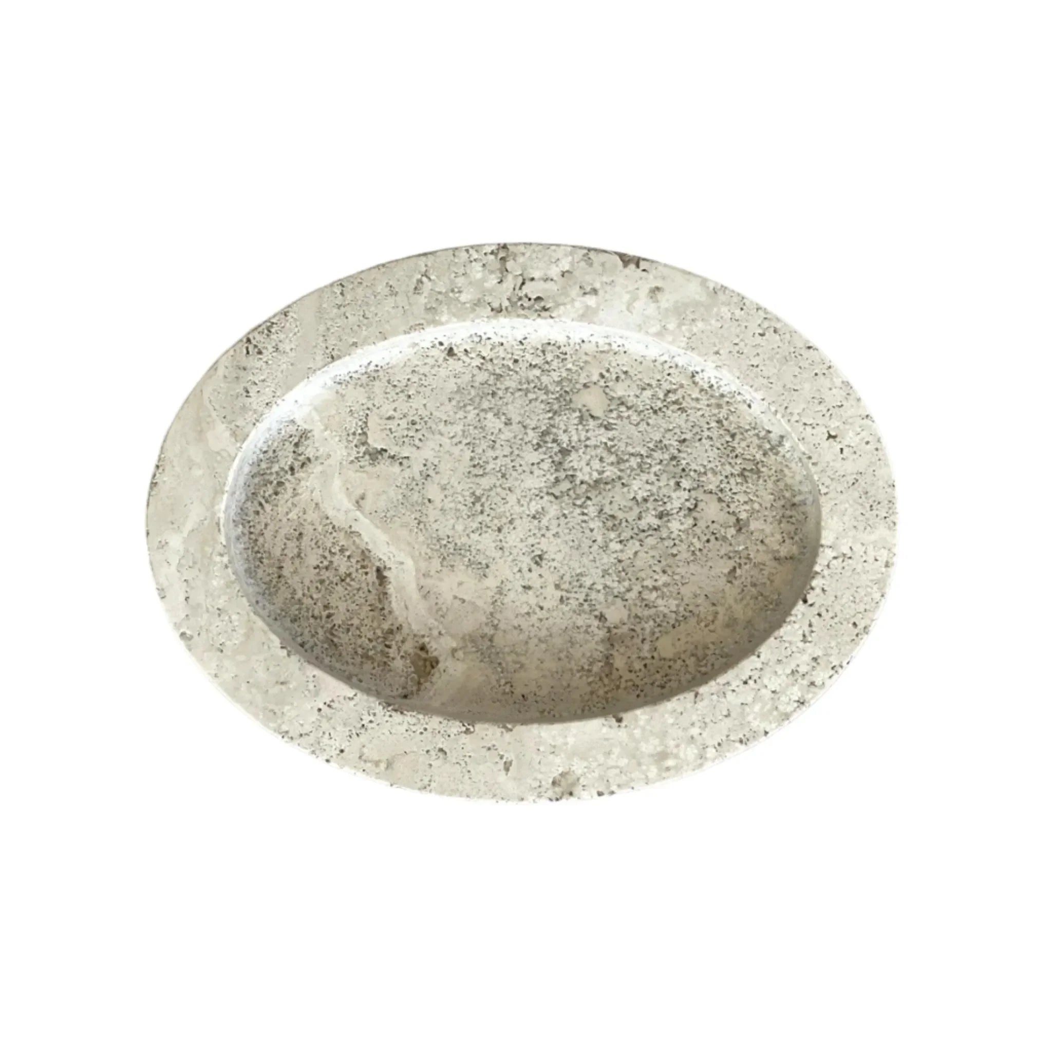 Marble Oval Catchall in Travertine - The Mayfair Hall