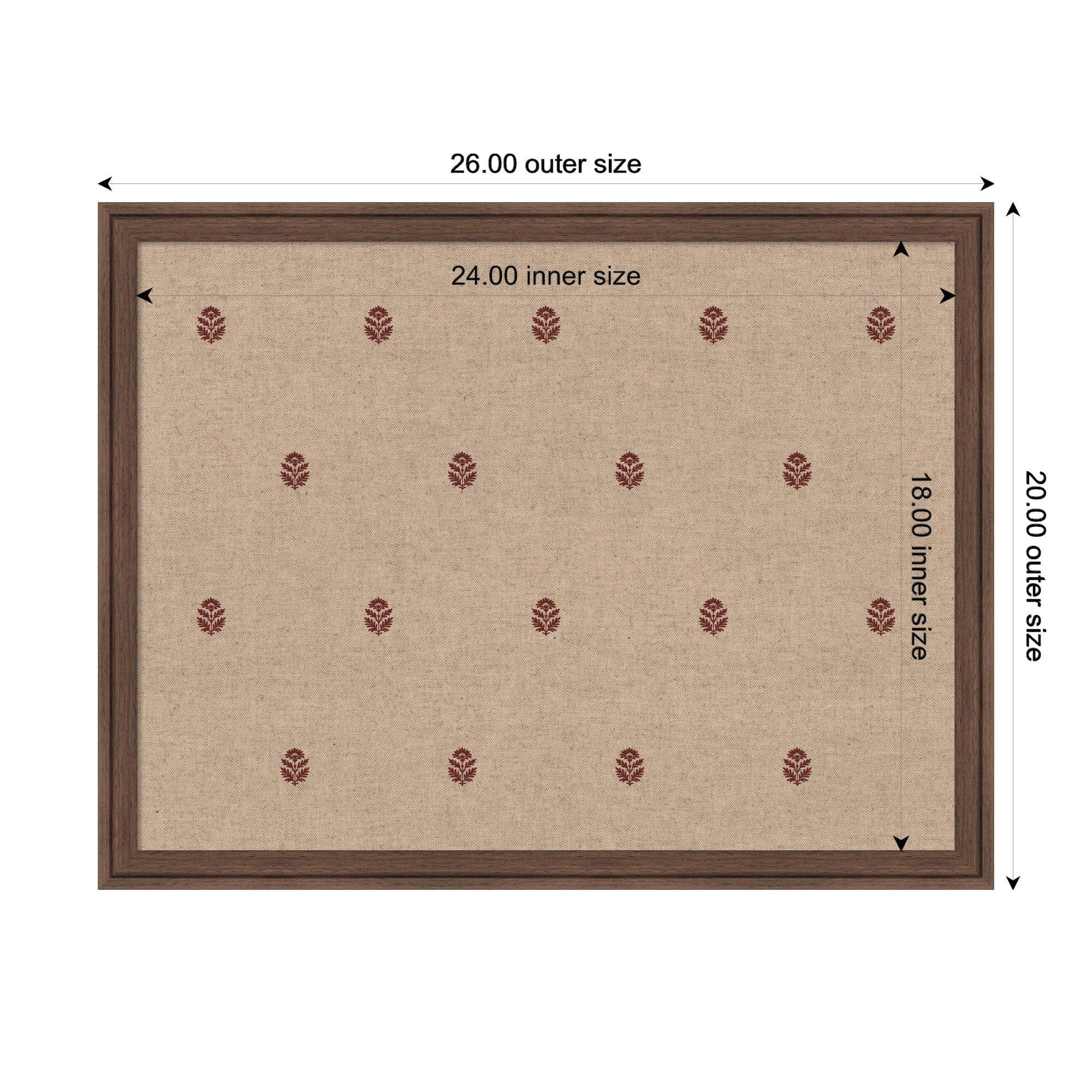 Pinboard Red Botanical Block Print