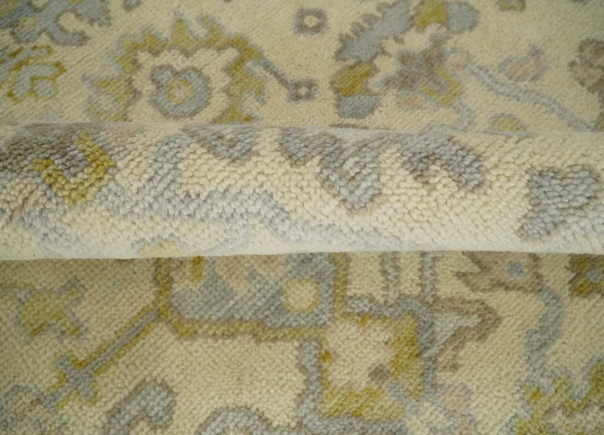 Earthy Neutral Traditional Beige and Silver Antique Style Hand knotted Wool Area Rug, Kids, Living Room and Bedroom Rug - The Rug Decor