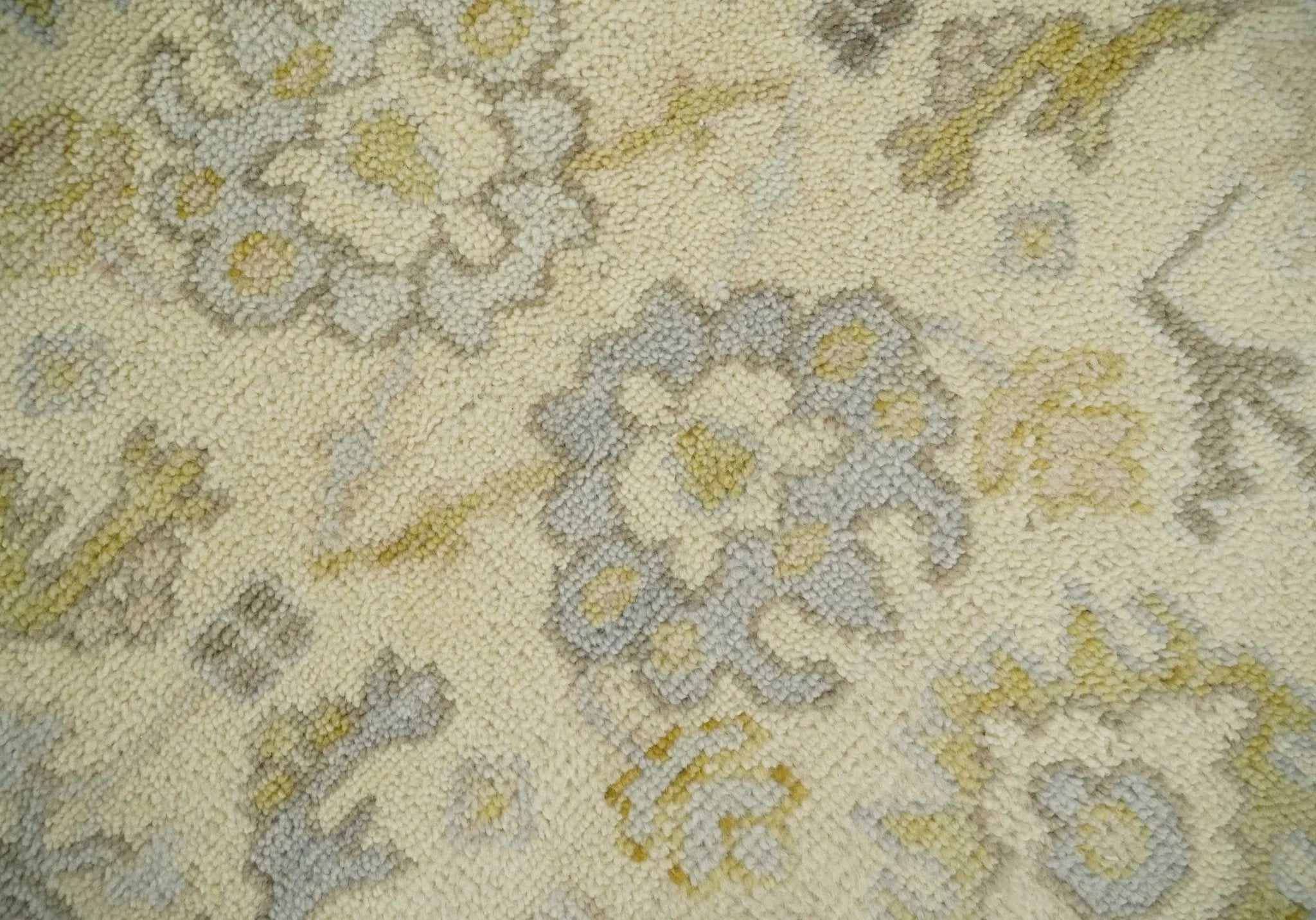 Earthy Neutral Traditional Beige and Silver Antique Style Hand knotted Wool Area Rug, Kids, Living Room and Bedroom Rug - The Rug Decor