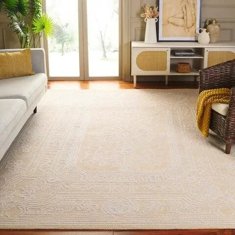 Ebony Wool Rug in Ivory and Gold - The Mayfair Hall