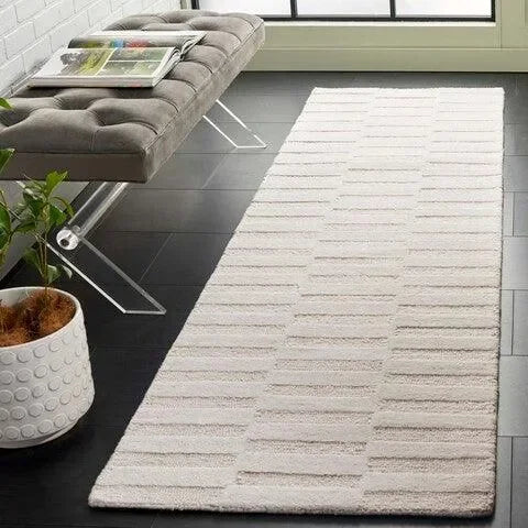 Ebony Wool Rug in Ivory - The Mayfair Hall