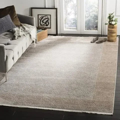 Eclipse Viscose Rug in Beige and Light Gray - The Mayfair Hall