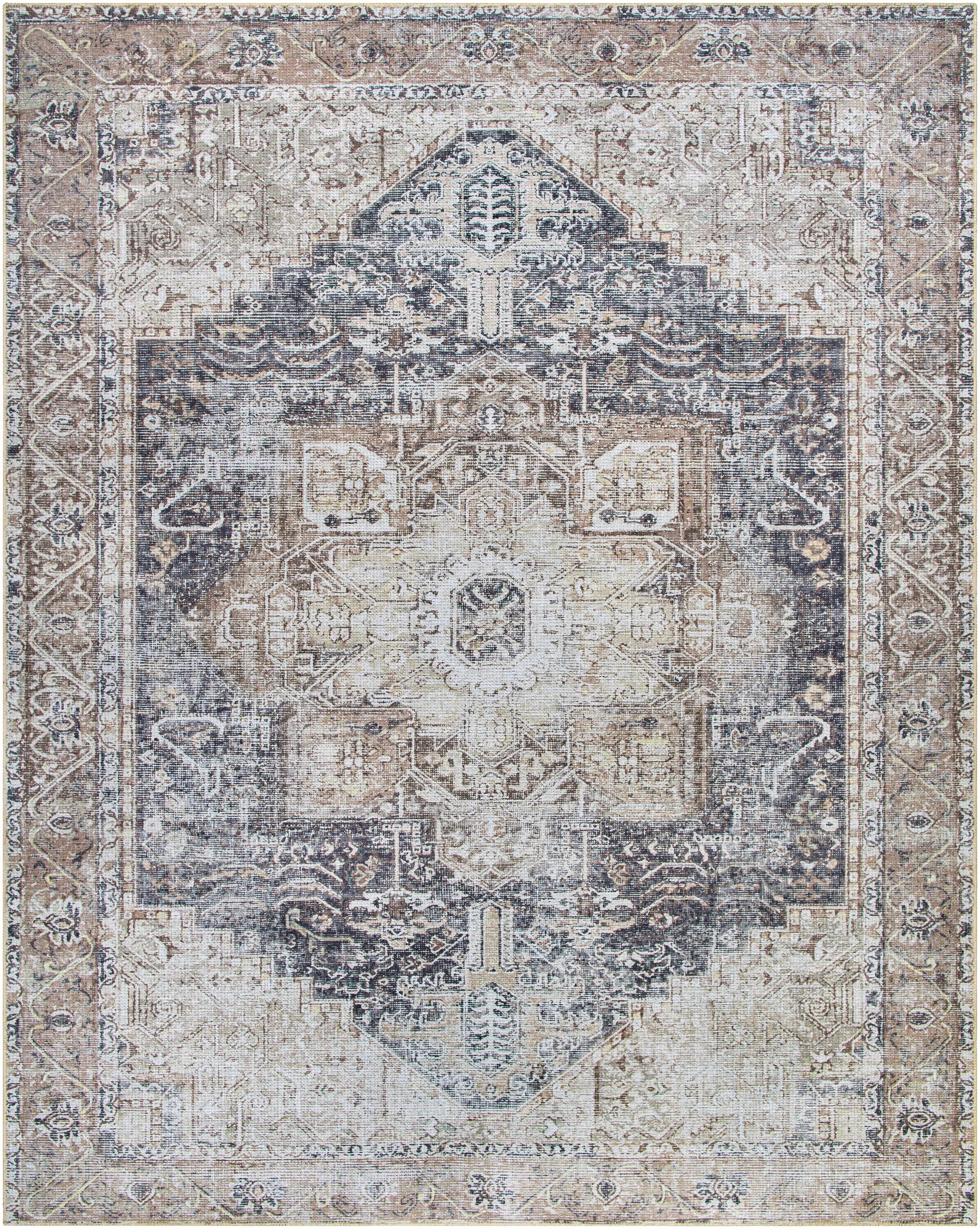 Beige Rosman Washable Area Rug - The Mayfair Hall