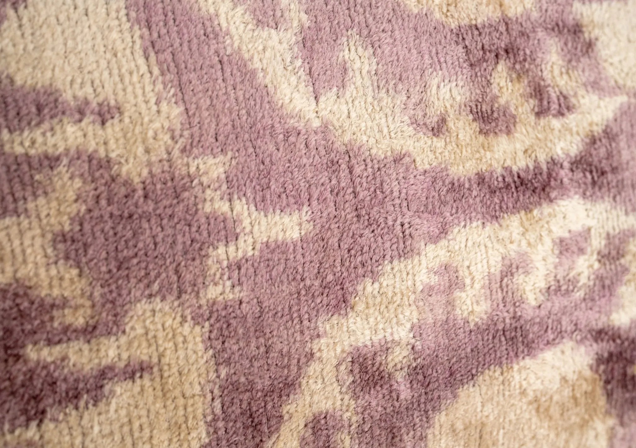Elegant 16x24 Handmade Ikat Silk Velvet Pillow with Premium Down Feather Insert by Canvello โ Soft Blush and Cream Tones