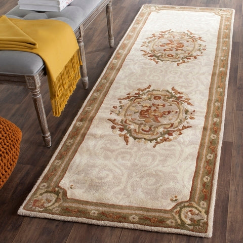 Empire Wool Rug in Ivory and Light Gray