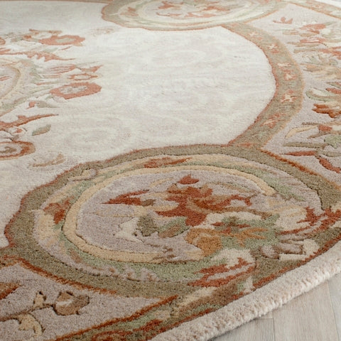 Empire Wool Rug in Ivory and Light Gray