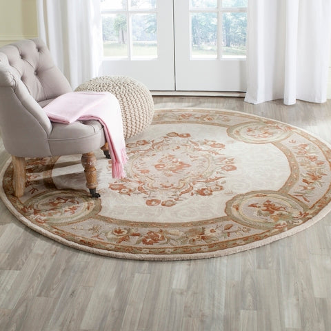 Empire Wool Rug in Ivory and Light Gray