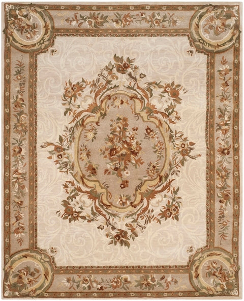 Empire Wool Rug in Ivory and Light Gray