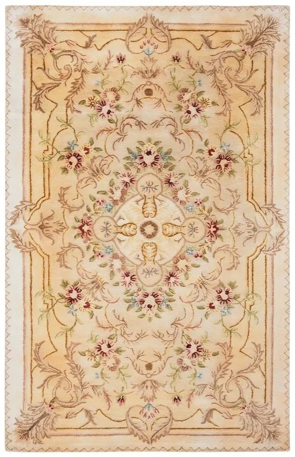 Empire Wool Rug in Beige and Light Gold - The Mayfair Hall