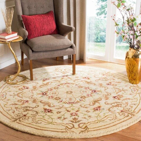 Empire Wool Rug in Beige and Light Gold - The Mayfair Hall