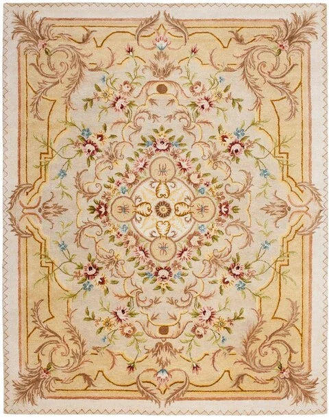 Empire Wool Rug in Beige and Light Gold - The Mayfair Hall