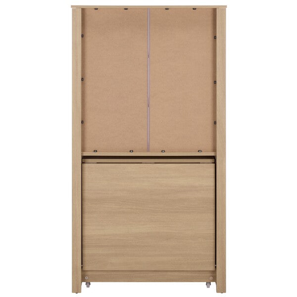 Vero Bookcase in Natural with Fold Desk & Cabinet