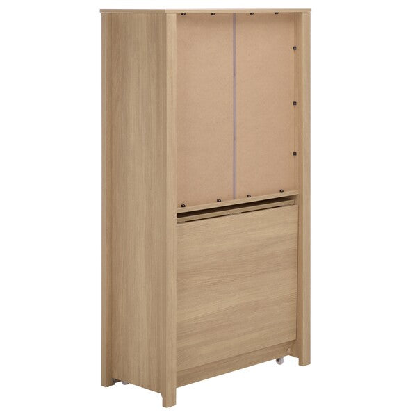 Vero Bookcase in Natural with Fold Desk & Cabinet