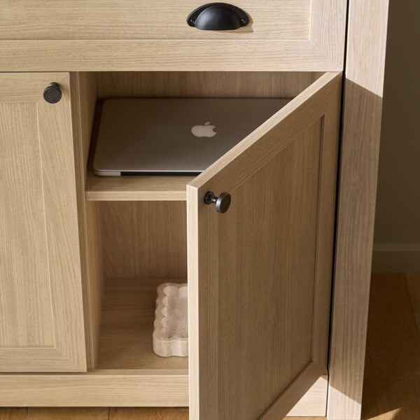 Vero Bookcase in Natural with Fold Desk & Cabinet