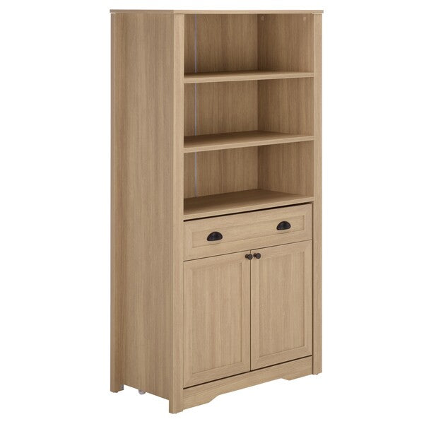 Vero Bookcase in Natural with Fold Desk & Cabinet