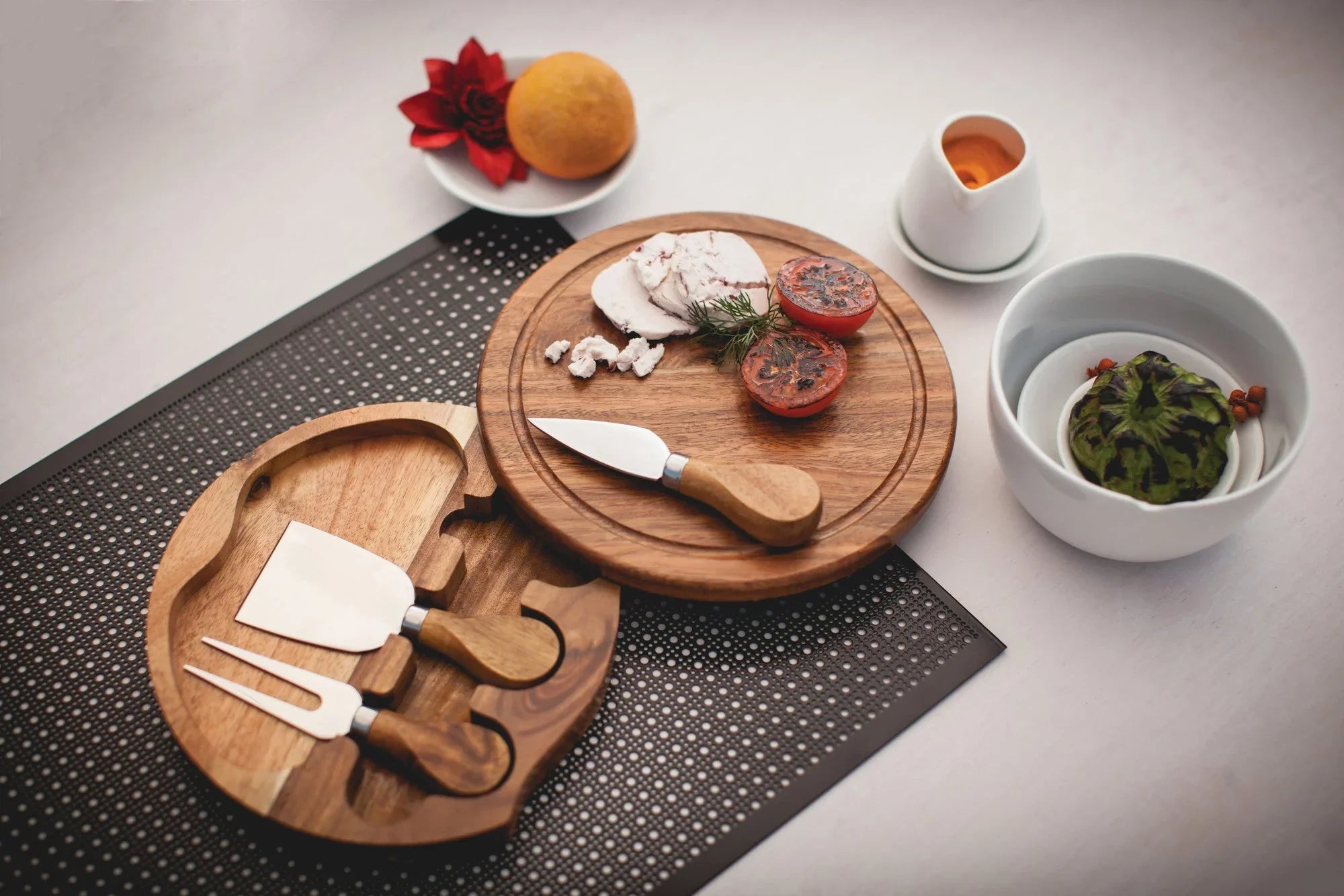 Acacia Brie Cheese Cutting Board & Tools Set - The Mayfair Hall