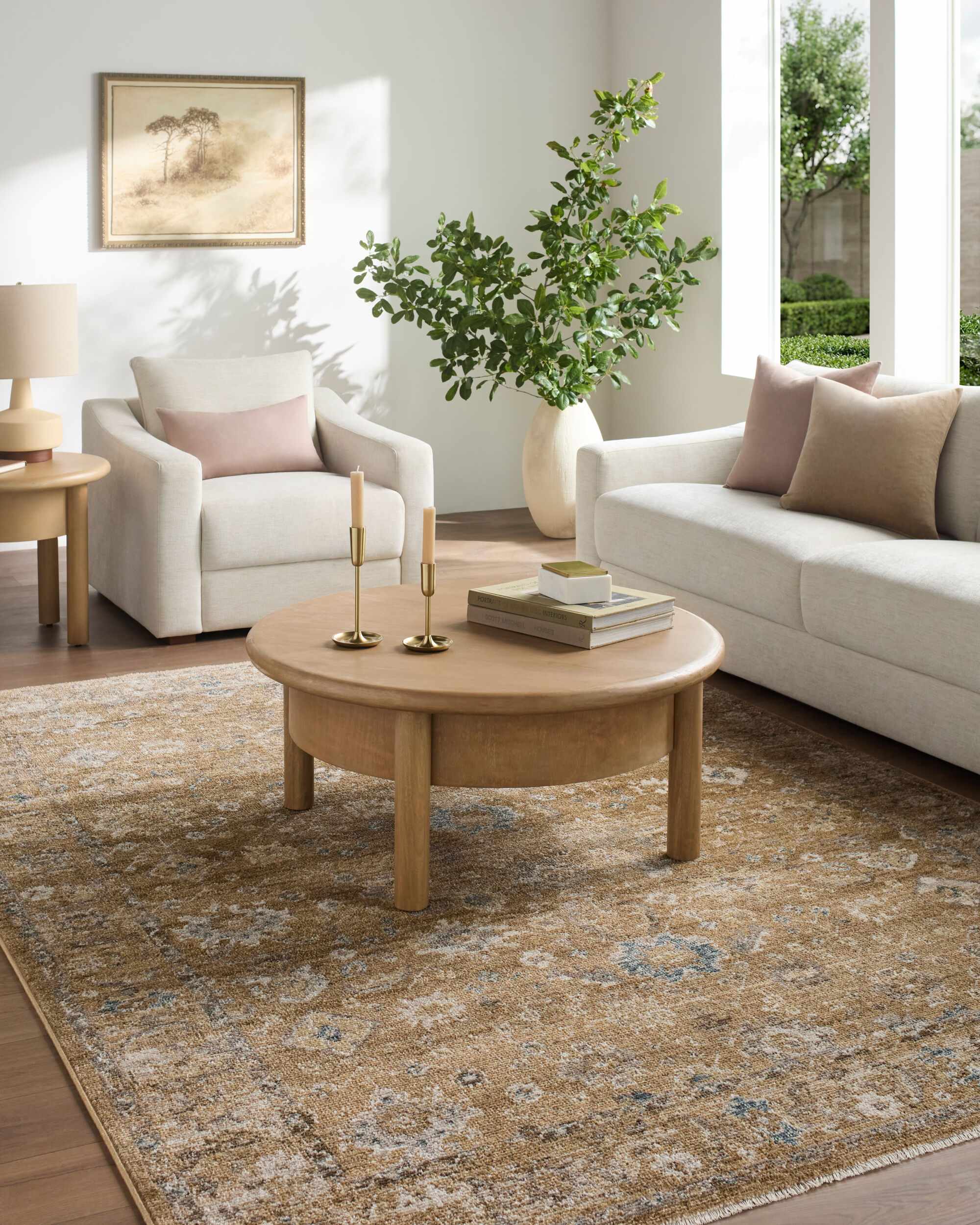 Humana Tan Traditional Area Rug