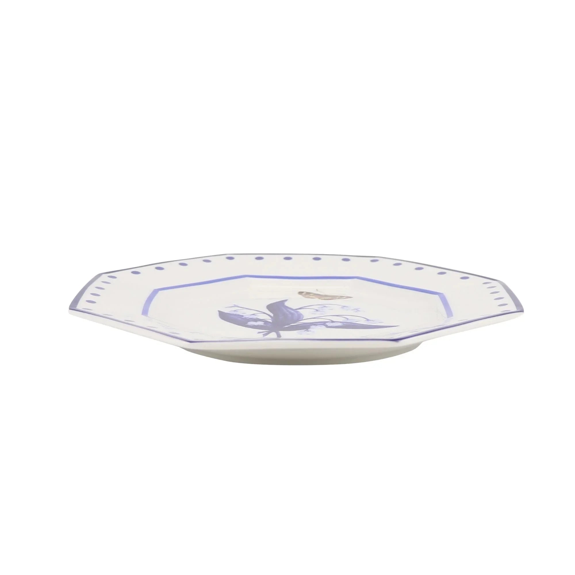 LILY OF THE VALLEY and Butterfly Blue and White SALAD PLATE - The Mayfair Hall