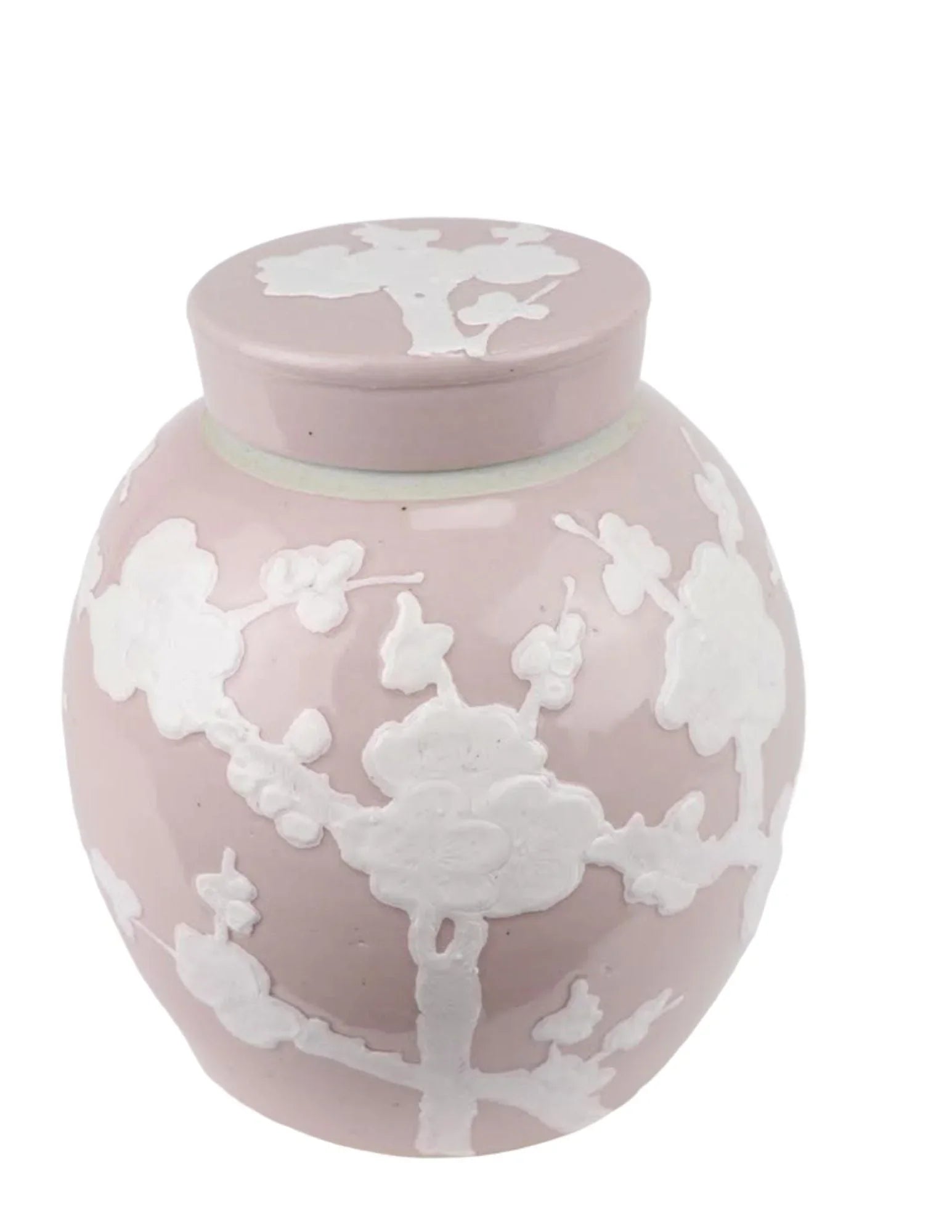 PASTEL PALE PINK CHERRY BLOSSOM FLAT TOP JAR - The Mayfair Hall