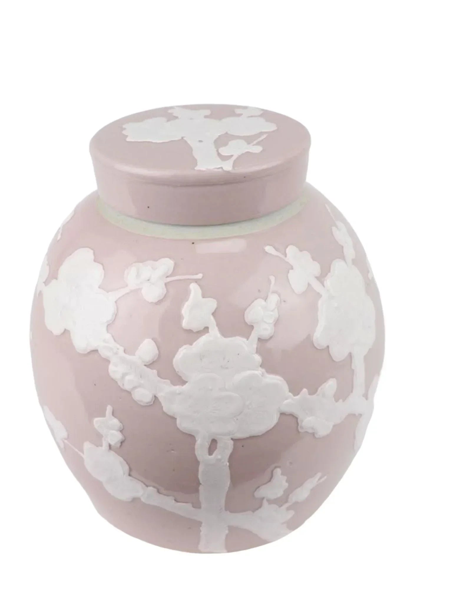 PASTEL PALE PINK CHERRY BLOSSOM FLAT TOP JAR - The Mayfair Hall