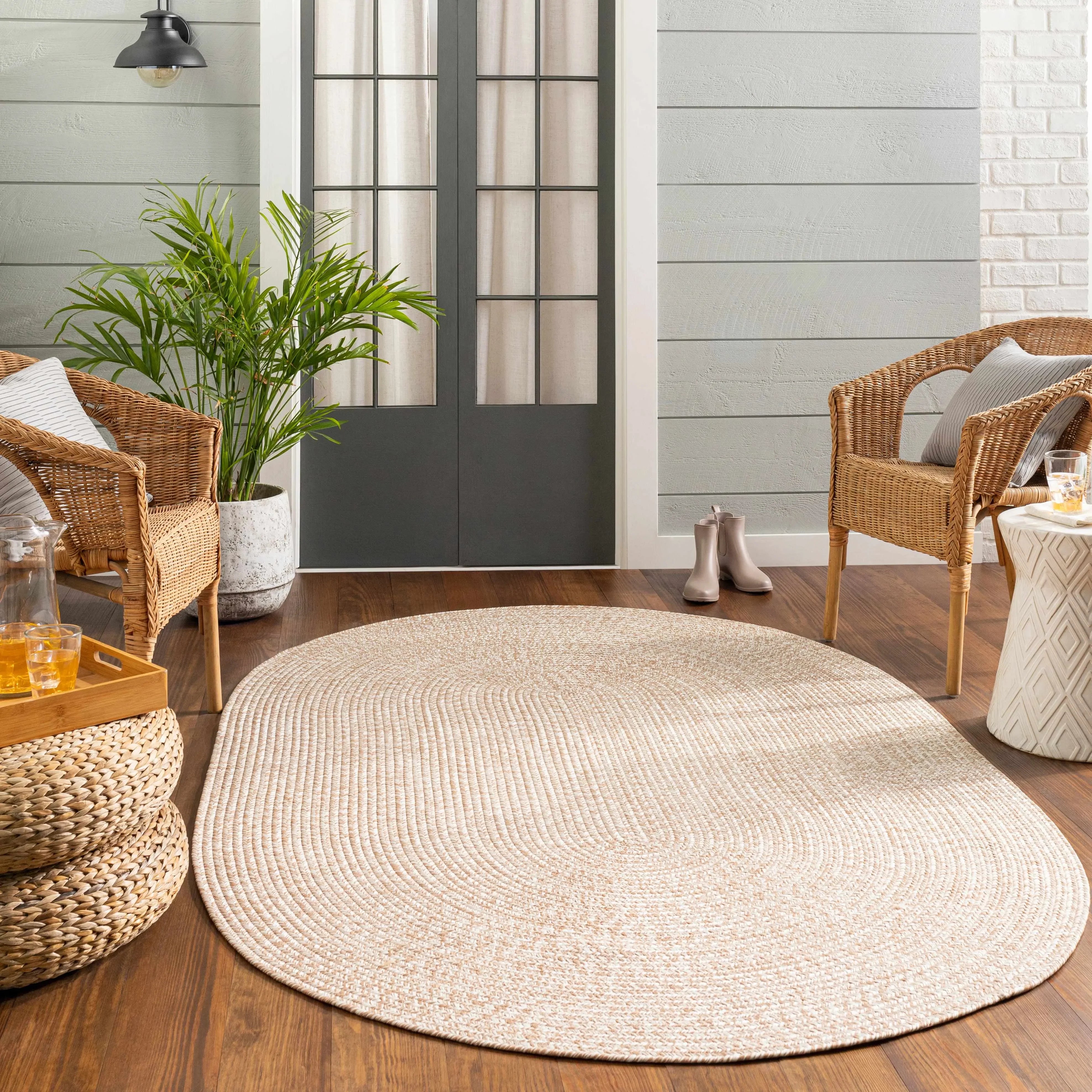 Cream Braided Faux Jute Rug - The Mayfair Hall