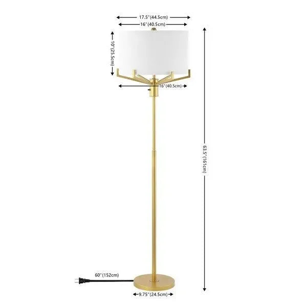 Elaria Metal Floor Lamp in Gold - The Mayfair Hall