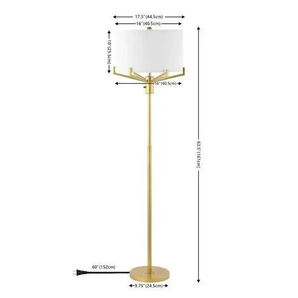 Elaria Metal Floor Lamp in Gold - The Mayfair Hall