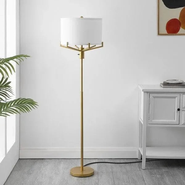 Elaria Metal Floor Lamp in Gold - The Mayfair Hall