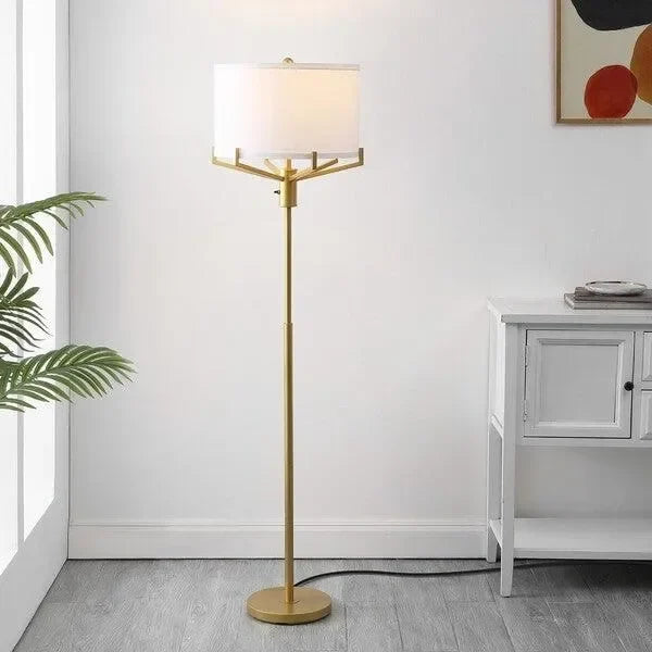 Elaria Metal Floor Lamp in Gold - The Mayfair Hall