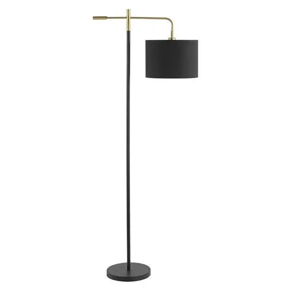 Thera Cotton Floor Lamp in Black with Adjustable Shade - The Mayfair Hall