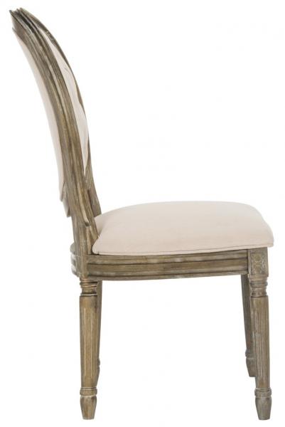 Holloway Tufted Oval Dining Chair in Rustic Oak with Beige Upholstery (Set of 2)