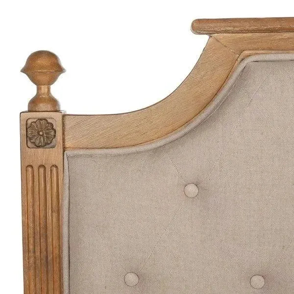 Safavieh Rustic Wood Taupe Tufted Linen Headboard