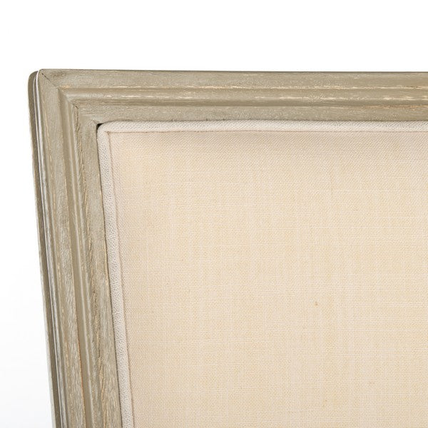 Buchanan Rectangle Counter Stool in Rustic Gray with Light Beige Upholstery (Set of 2)