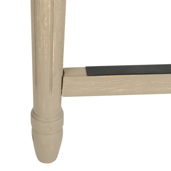 Buchanan Rectangle Counter Stool in Rustic Gray with Light Beige Upholstery (Set of 2)