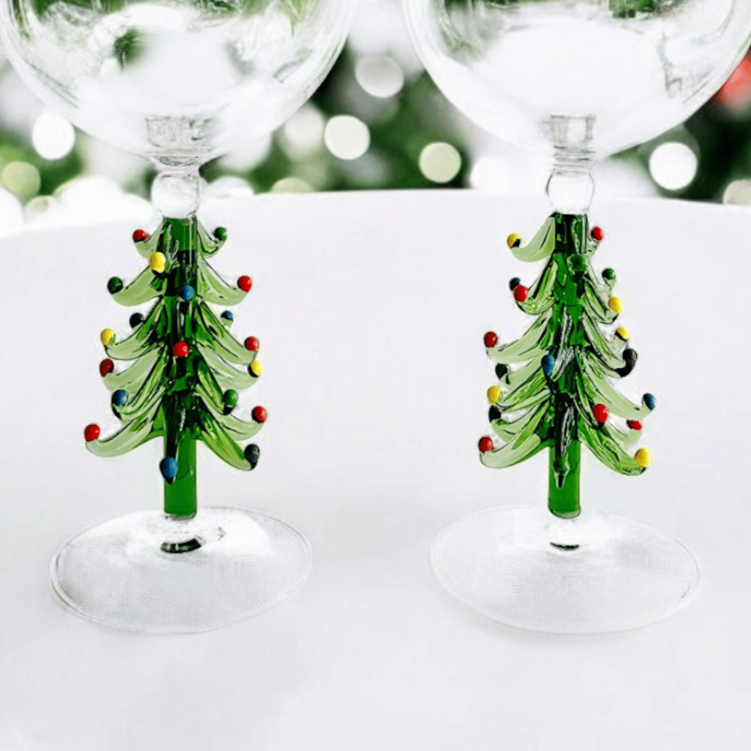 3D Christmas Tree Wine Glasses