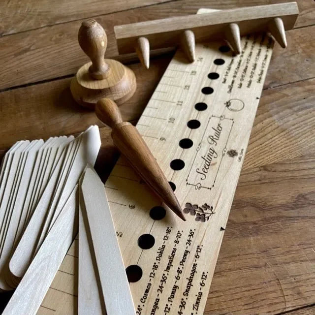 Garden Gift Set - Maple Seed and Bed Ruler, Dibblers, Pot Tamper and Markers - The Mayfair Hall