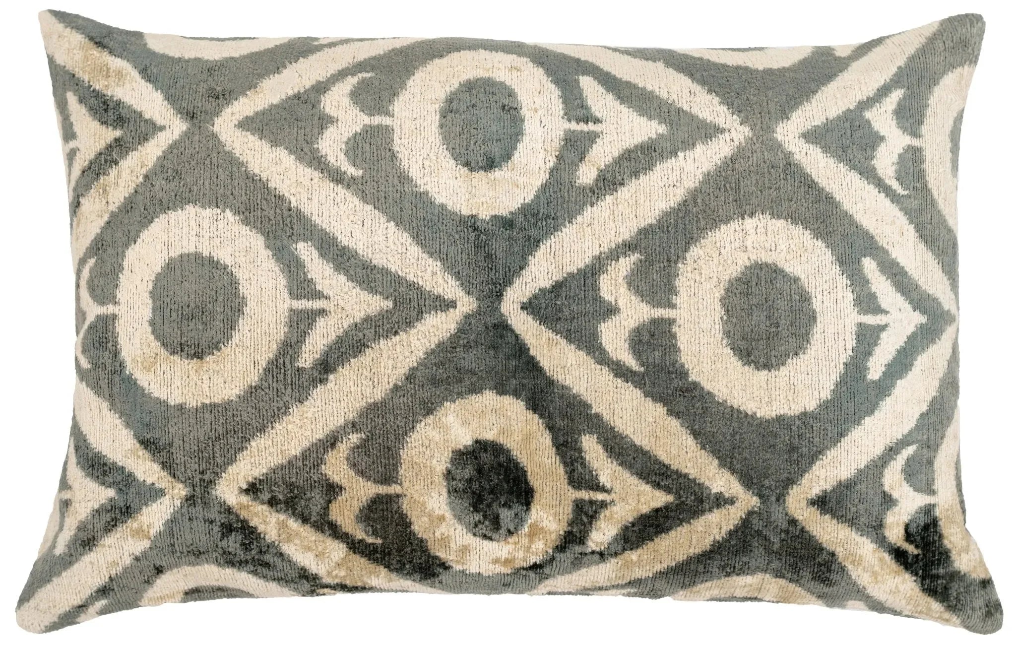 Geometric Gray Beige Throw Pillow 16x24 - Traditional Contemporary Cushion - Elegant Home Décor with Down Feather Insert - The Mayfair Hall